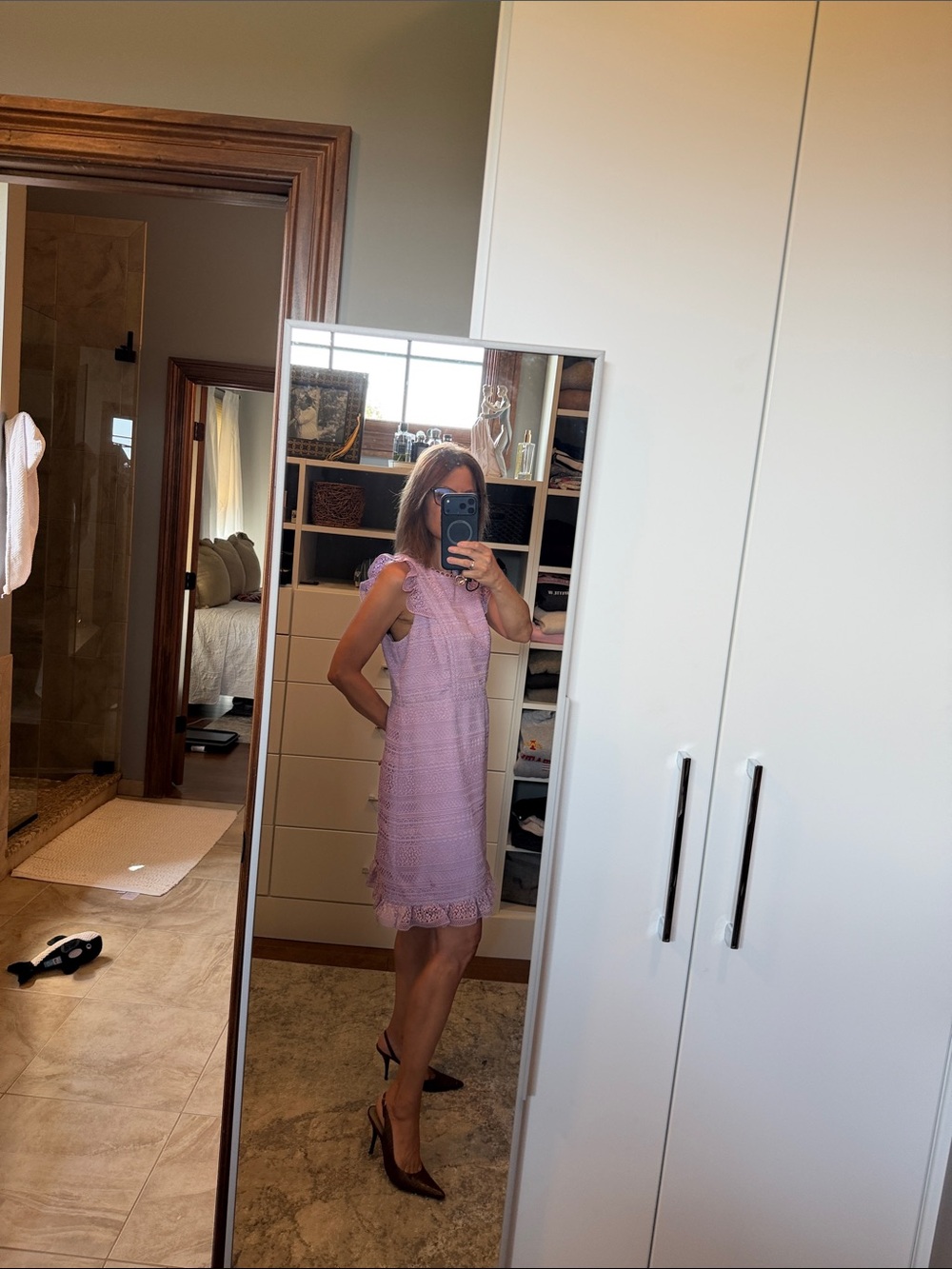 J. Crew Lavender Crochet Cap-Sleeve Mini Dress - Picture 2 of 3